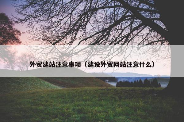 外贸建站注意事项（建设外贸网站注意什么）