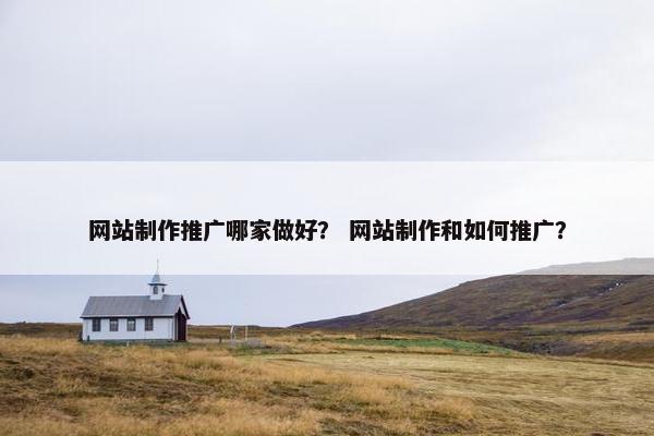 网站制作推广哪家做好？ 网站制作和如何推广？
