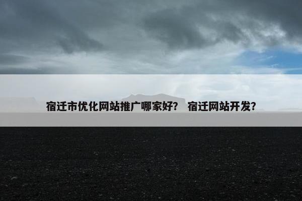 宿迁市优化网站推广哪家好？ 宿迁网站开发？