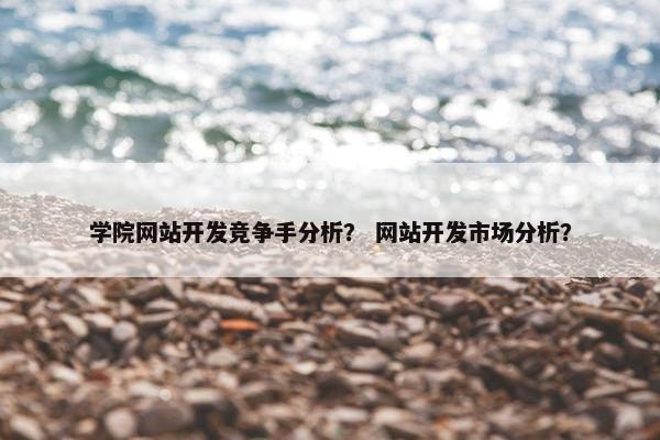学院网站开发竞争手分析？ 网站开发市场分析？