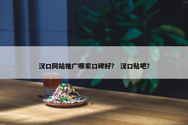 汉口网站推广哪家口碑好？ 汉口贴吧？