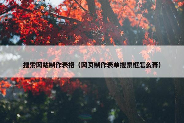 搜索网站制作表格（网页制作表单搜索框怎么弄）