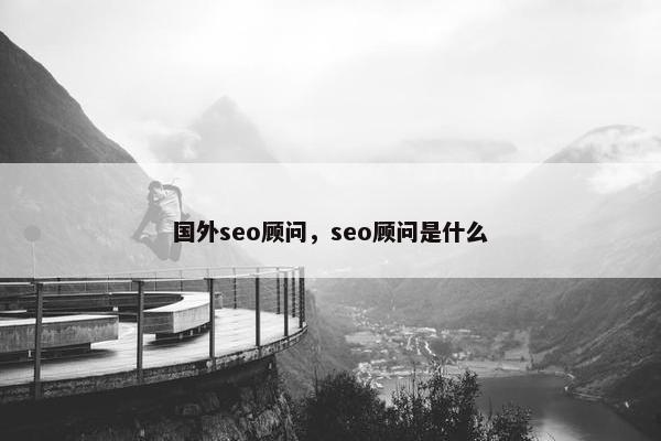 国外seo顾问，seo顾问是什么