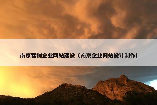 南京营销企业网站建设（南京企业网站设计制作）