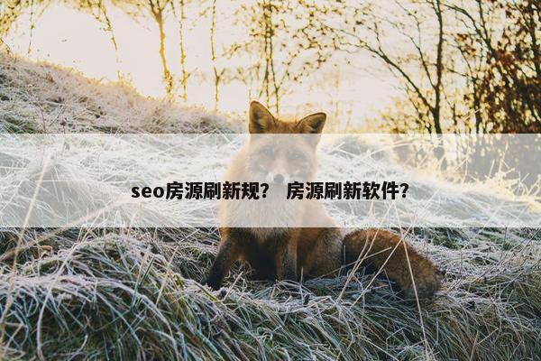 seo房源刷新规？ 房源刷新软件？