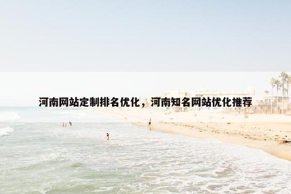 河南网站定制排名优化，河南知名网站优化推荐