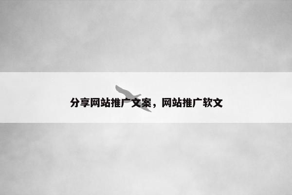 分享网站推广文案，网站推广软文
