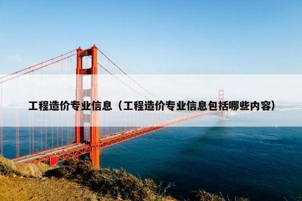 工程造价专业信息（工程造价专业信息包括哪些内容）