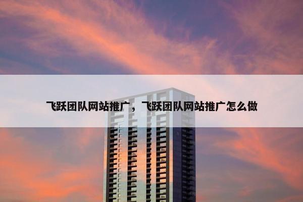 飞跃团队网站推广，飞跃团队网站推广怎么做