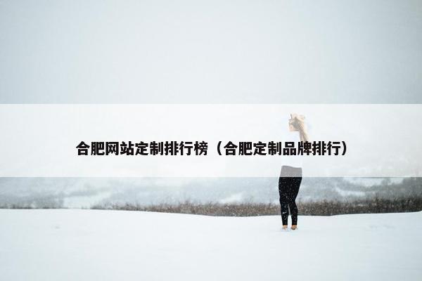 合肥网站定制排行榜（合肥定制品牌排行）