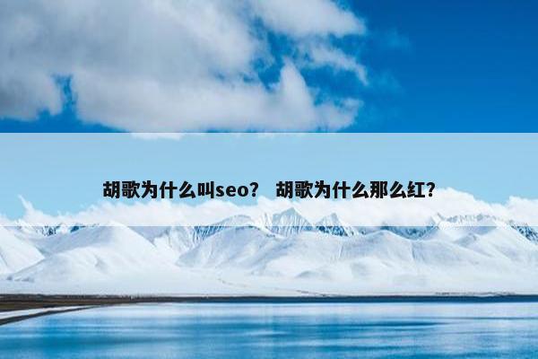 胡歌为什么叫seo？ 胡歌为什么那么红？
