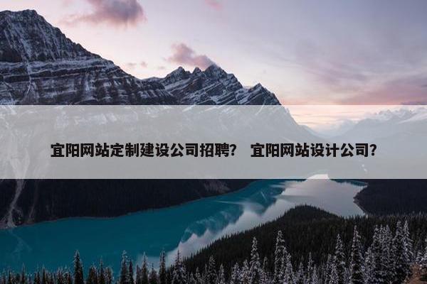 宜阳网站定制建设公司招聘？ 宜阳网站设计公司？
