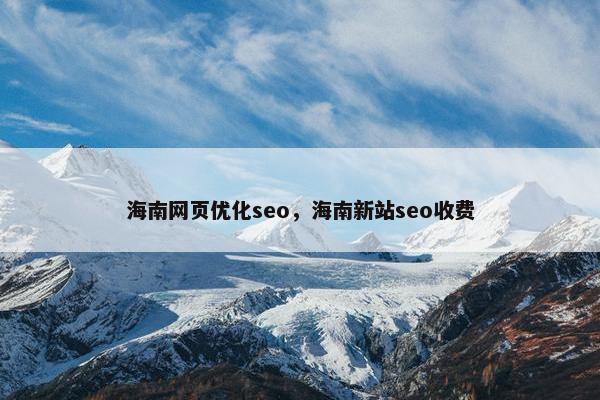 海南网页优化seo，海南新站seo收费