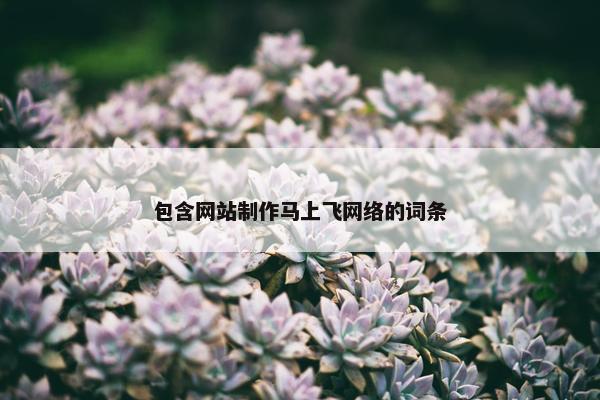 包含网站制作马上飞网络的词条