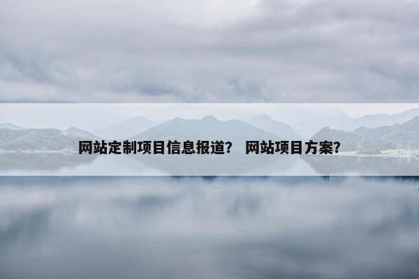 网站定制项目信息报道？ 网站项目方案？