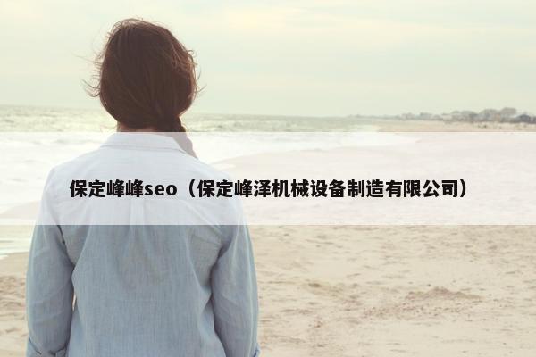 保定峰峰seo（保定峰泽机械设备制造有限公司）