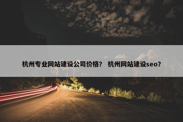 杭州专业网站建设公司价格？ 杭州网站建设seo？