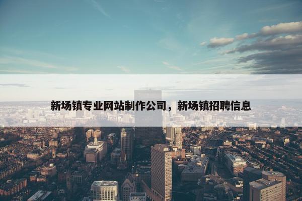 新场镇专业网站制作公司，新场镇招聘信息