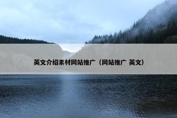 英文介绍素材网站推广（网站推广 英文）