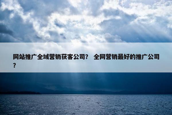 网站推广全域营销获客公司？ 全网营销最好的推广公司？
