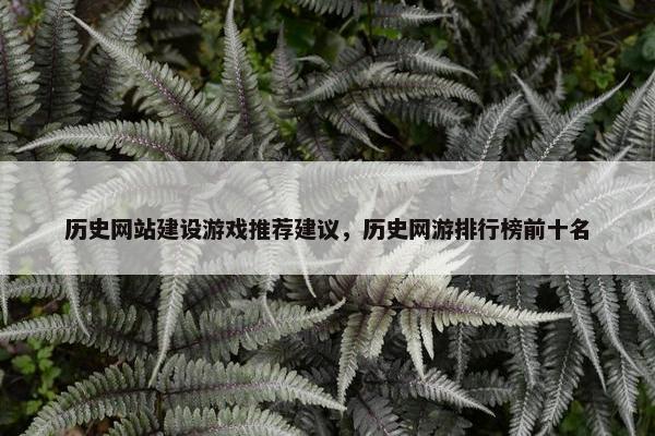历史网站建设游戏推荐建议，历史网游排行榜前十名