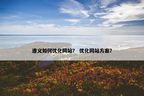 遵义如何优化网站？ 优化网站方案？