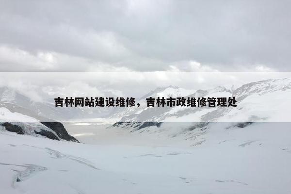 吉林网站建设维修，吉林市政维修管理处