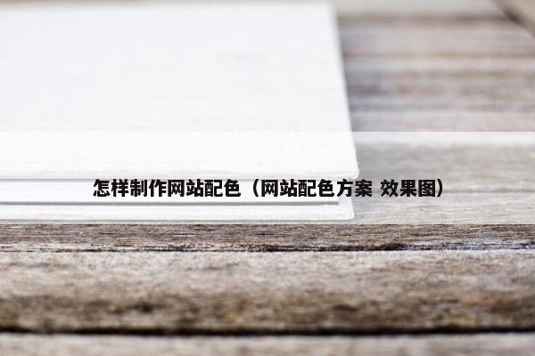 怎样制作网站配色（网站配色方案 效果图）