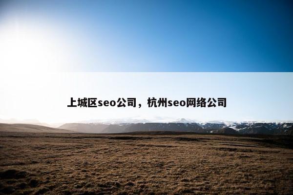 上城区seo公司，杭州seo网络公司