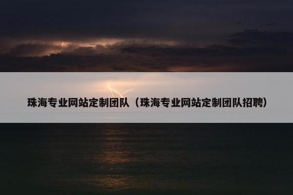 珠海专业网站定制团队（珠海专业网站定制团队招聘）