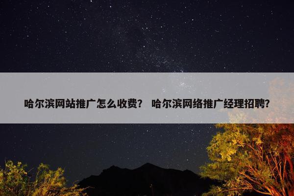 哈尔滨网站推广怎么收费？ 哈尔滨网络推广经理招聘？