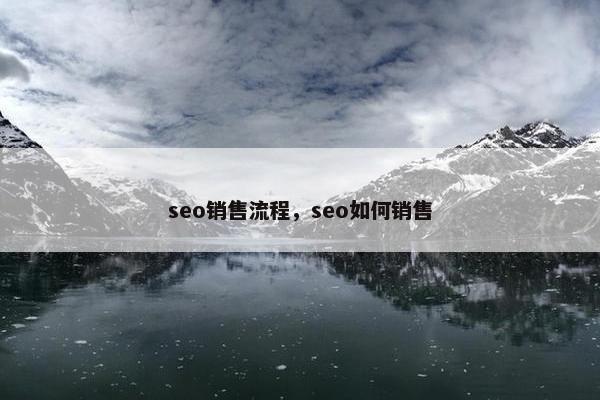 seo销售流程，seo如何销售