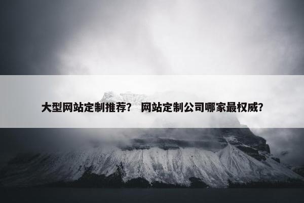 大型网站定制推荐？ 网站定制公司哪家最权威？
