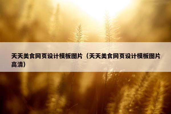 天天美食网页设计模板图片（天天美食网页设计模板图片高清）