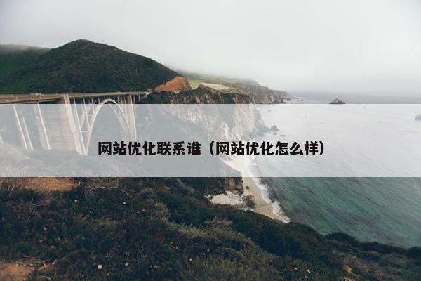 网站优化联系谁（网站优化怎么样）