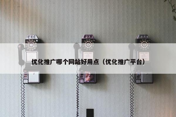 优化推广哪个网站好用点（优化推广平台）
