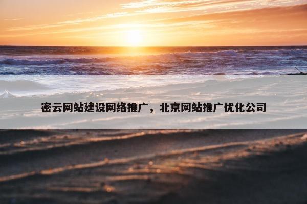 密云网站建设网络推广，北京网站推广优化公司