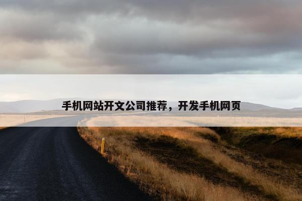 手机网站开文公司推荐，开发手机网页
