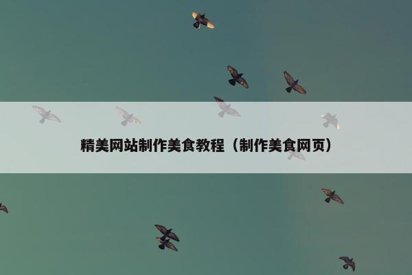 精美网站制作美食教程（制作美食网页）