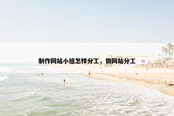 制作网站小组怎样分工，做网站分工
