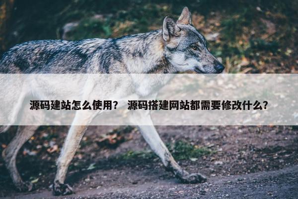 源码建站怎么使用？ 源码搭建网站都需要修改什么？