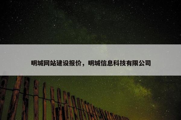 明城网站建设报价，明城信息科技有限公司