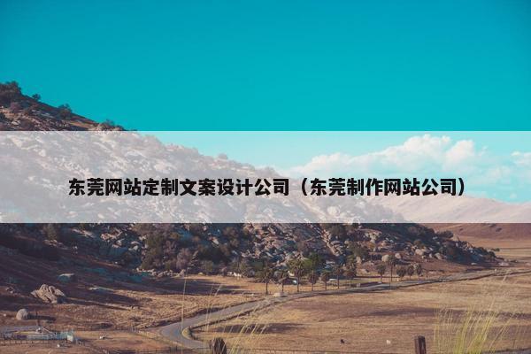东莞网站定制文案设计公司（东莞制作网站公司）