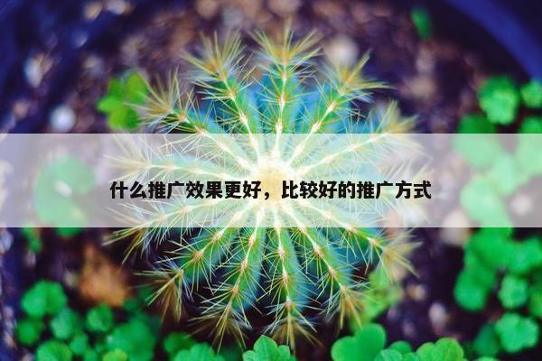 什么推广效果更好，比较好的推广方式