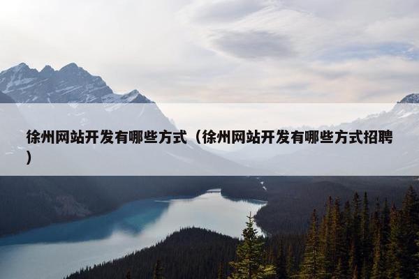 徐州网站开发有哪些方式（徐州网站开发有哪些方式招聘）