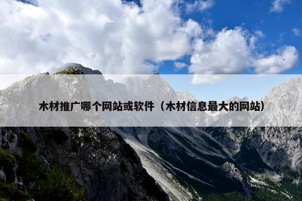 木材推广哪个网站或软件（木材信息最大的网站）