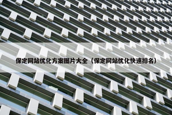 保定网站优化方案图片大全（保定网站优化快速排名）