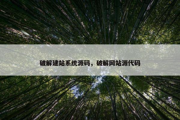 破解建站系统源码，破解网站源代码