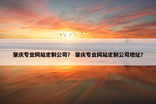 肇庆专业网站定制公司？ 肇庆专业网站定制公司地址？