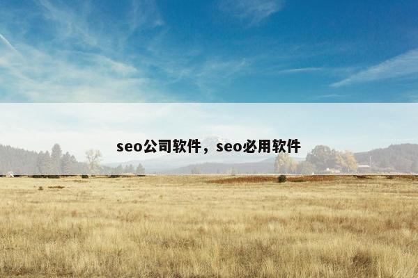 seo公司软件，seo必用软件